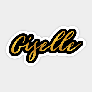 Giselle Name Hand Lettering in Faux Gold Letters Sticker